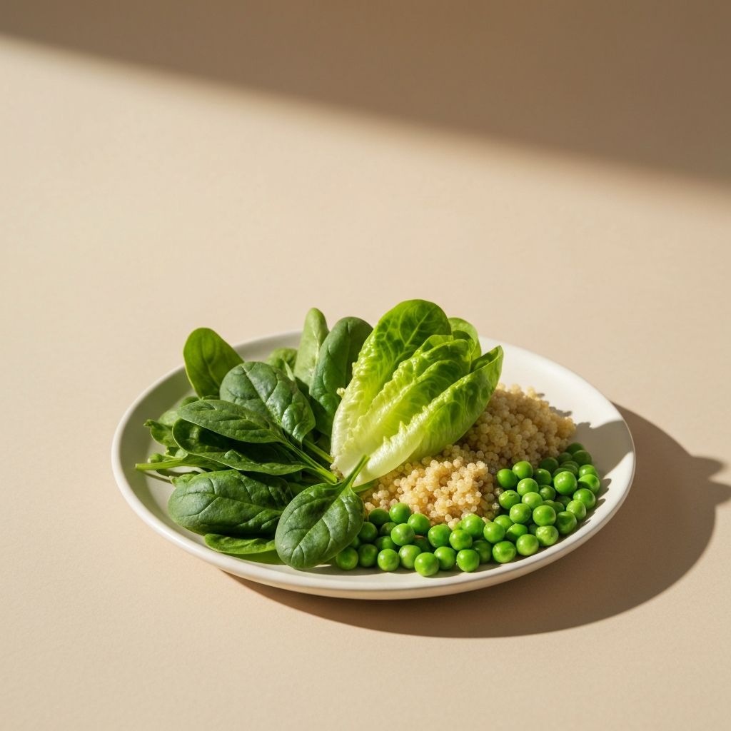 Green vegetables and plant nutrients